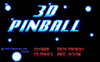 Title screen of 3D Pinball