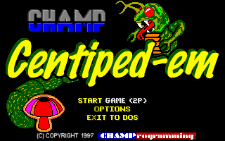 Title screen of CHAMP Centiped-em