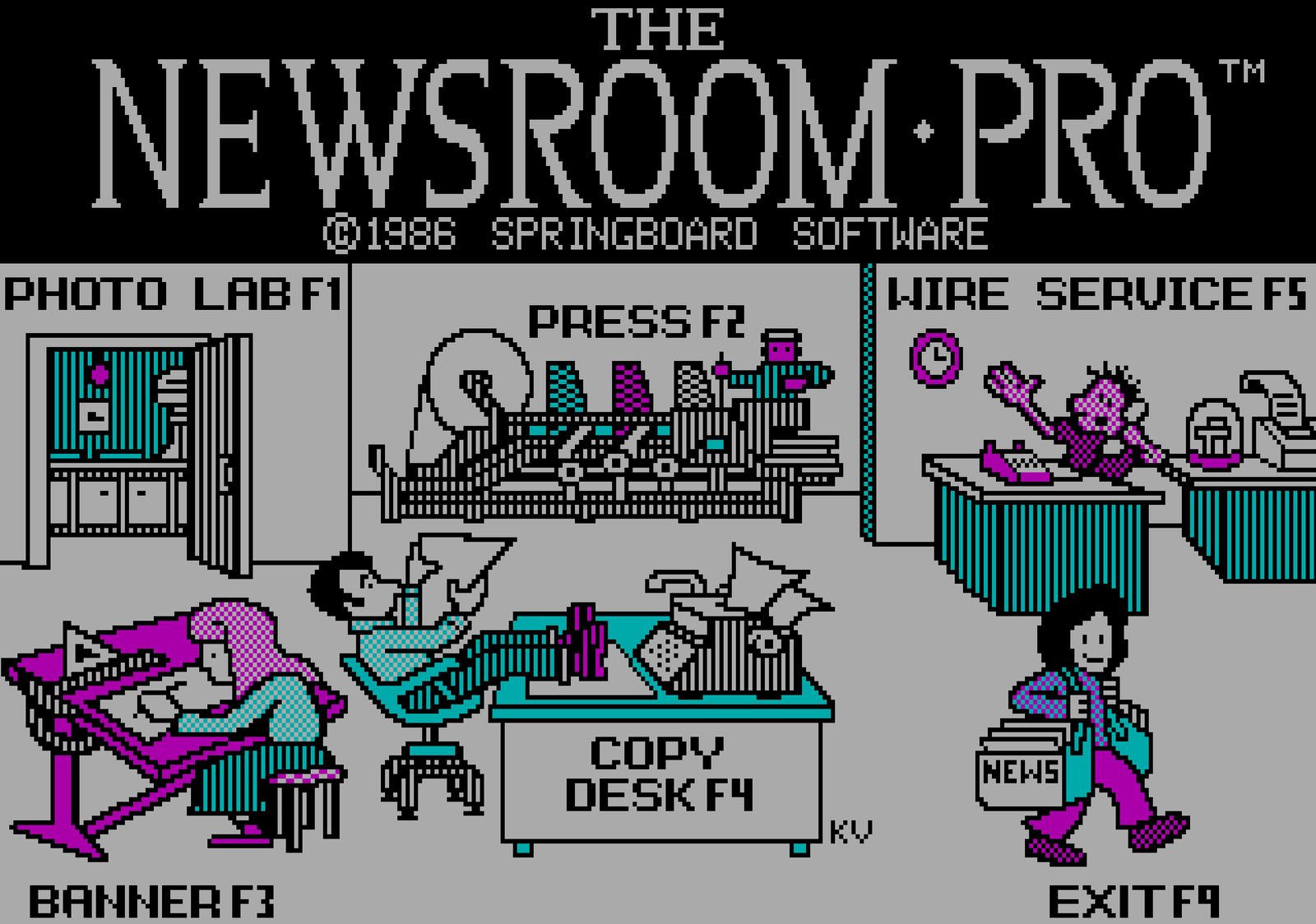 Title screen of The Newsroom Pro