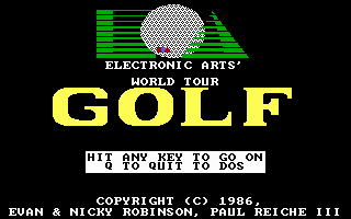Title screen of World Tour Golf
