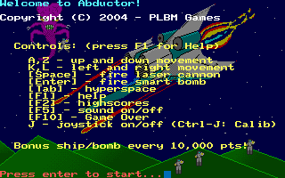 Title screen of Abductor