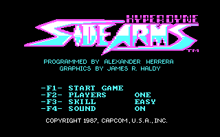 Title screen of Side Arms Hyper Dyne