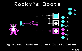 Title screen of Rocky's Boots