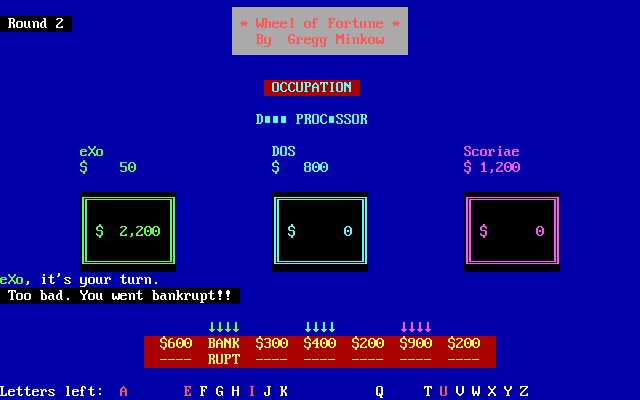 Gameplay of Wheel of Fortune (1986)
