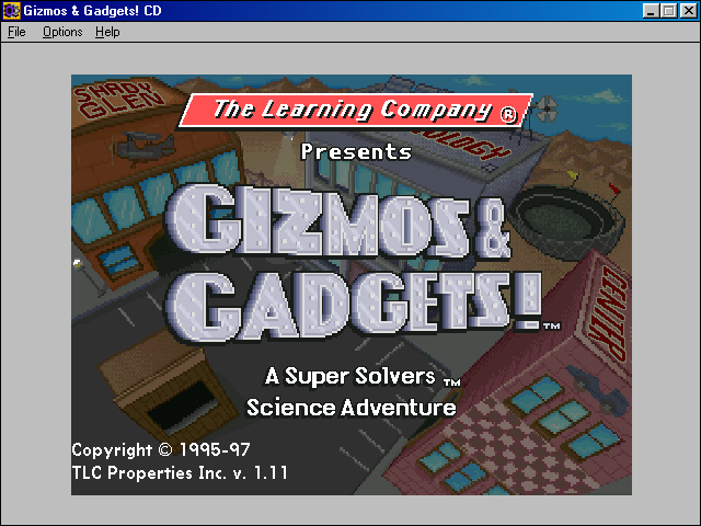 Title screen of Super Solvers: Gizmos & Gadgets!