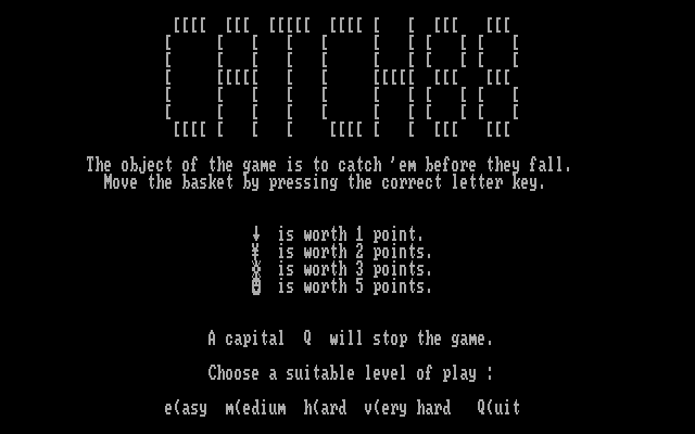 Title screen of Catch88