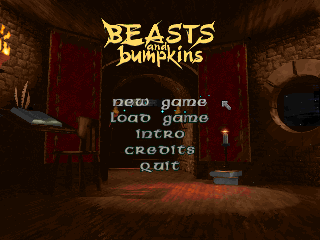Title screen of Beasts & Bumpkins