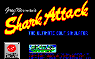 Title screen of Greg Norman's Shark Attack!: The Ultimate Golf Simulator