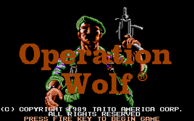 Title screen of Operation Wolf