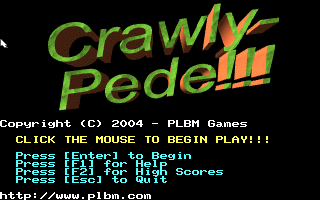 Title screen of Crawly-Pede