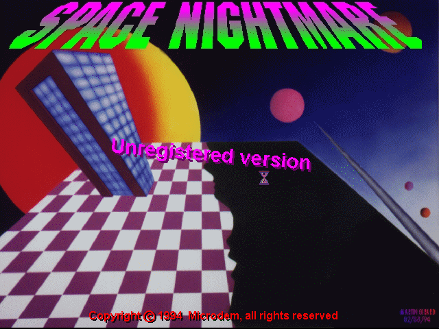 Title screen of Space Nightmare