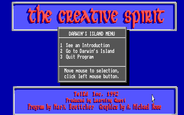 Title screen of Darwin's Island