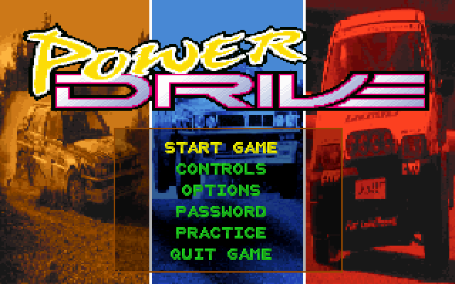 Title screen of Power Drive