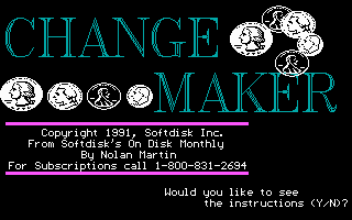 Title screen of Change Maker