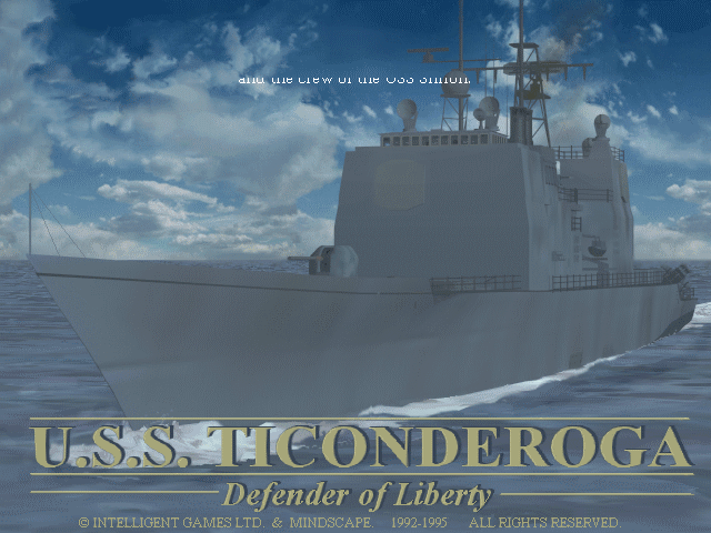 Title screen of USS Ticonderoga: Life and Death on the High Seas