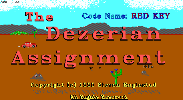 Title screen of The Dezerian Assignment: Code Red Key
