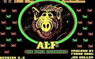 Title screen of ALF: The First Adventure