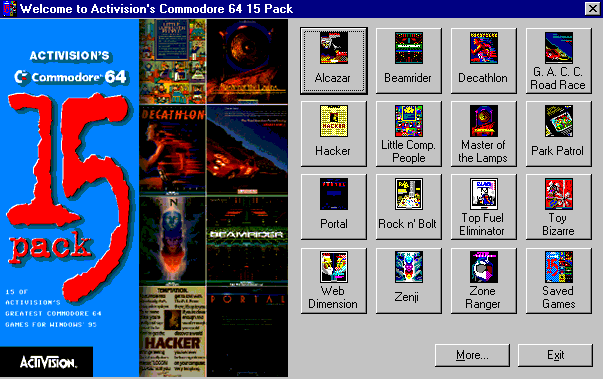 Title screen of Activision's Commodore 64 15-Pack