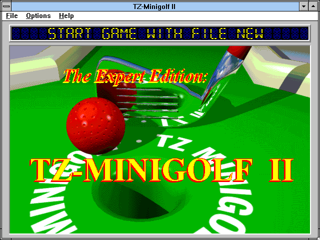 Title screen of TZ-Minigolf