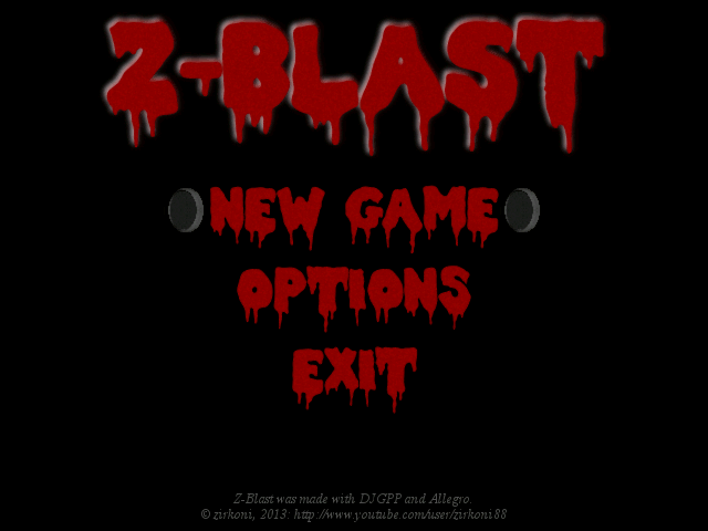 Title screen of Z-Blast