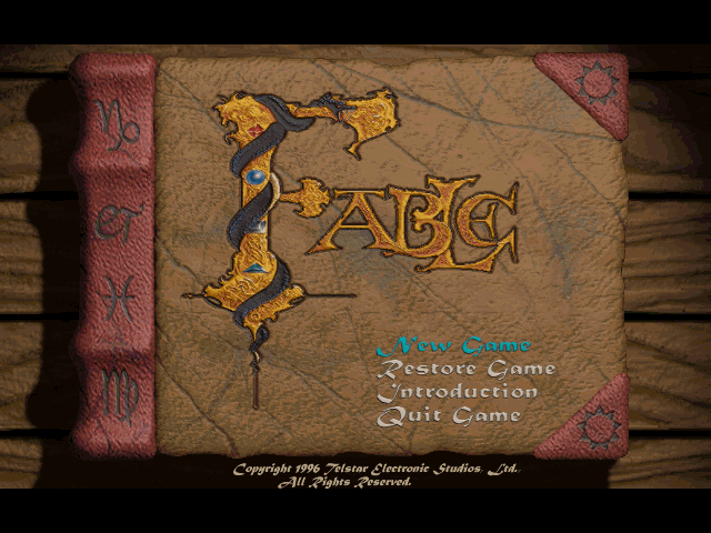 Title screen of Fable