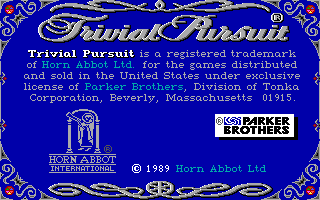 Title screen of Trivial Pursuit (1989)