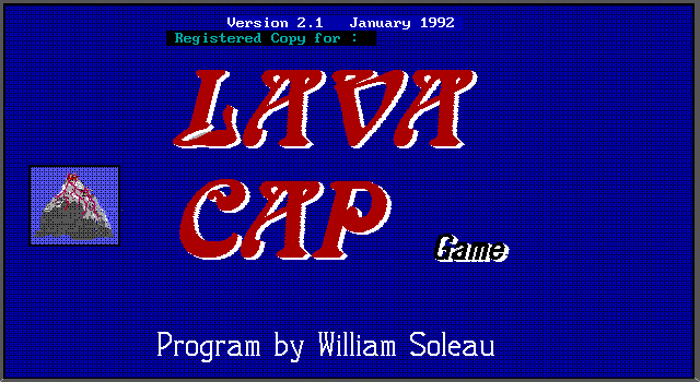 Title screen of Lava Cap