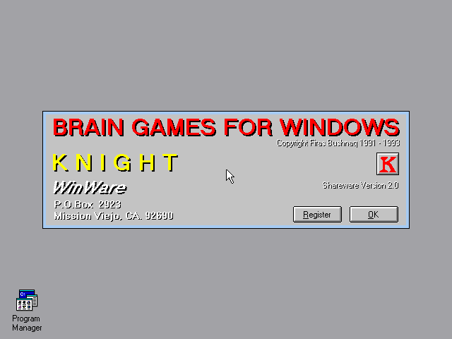 Title screen of Brain Games For Windows