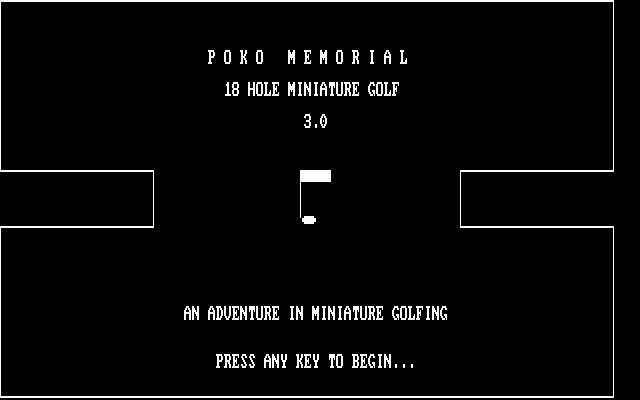 Title screen of Poko Memorial: 18 Hole Miniature Golf