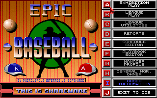 Title screen of Epic Baseball