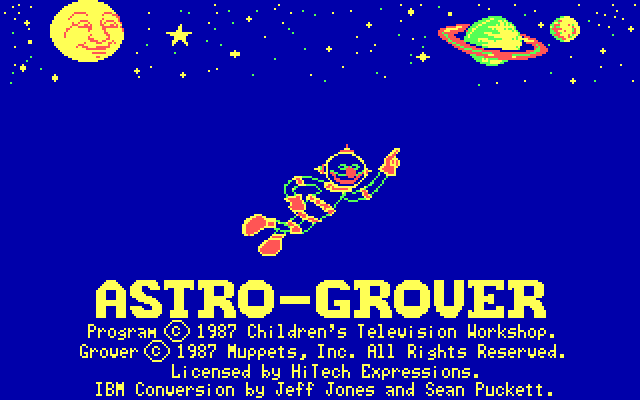 Title screen of Astro-Grover