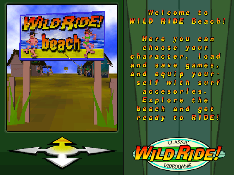 Title screen of Wild Ride: Surf Shack
