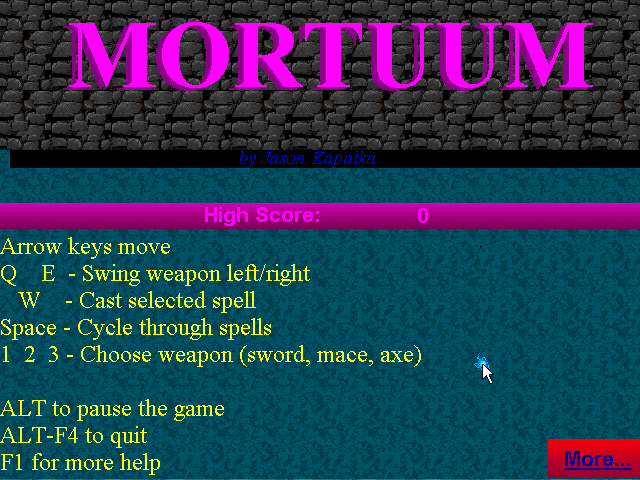 Title screen of Mortuum