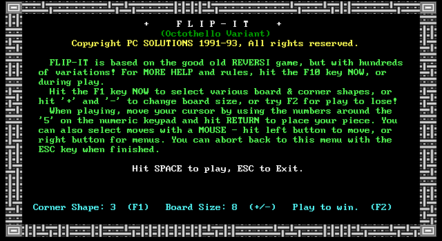 Title screen of Flip-It (1993)