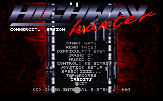 Title screen of Highway Hunter