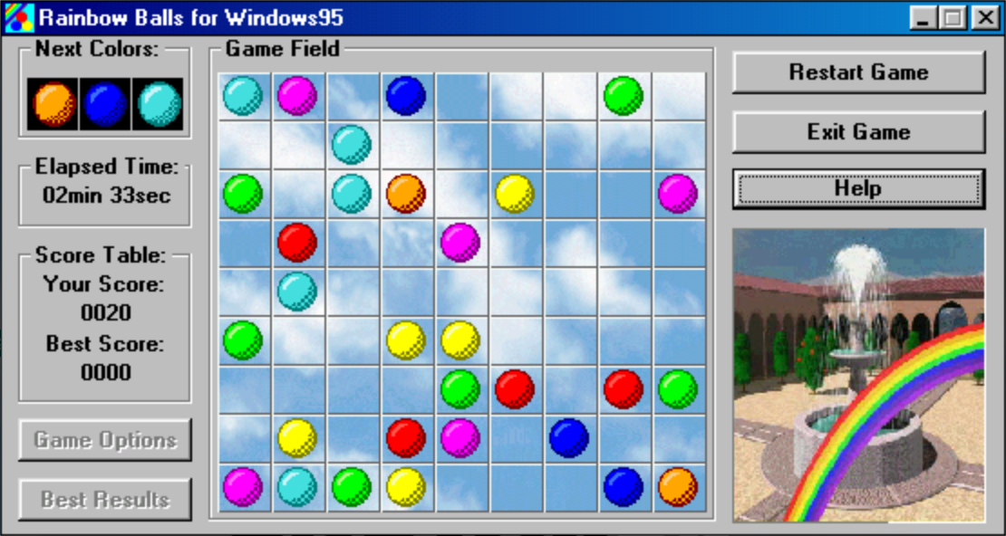 Gameplay of Rainbow Balls