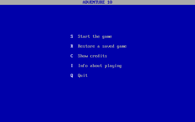 Title screen of Mysterious Adventure No. 10: Ten Little Indians