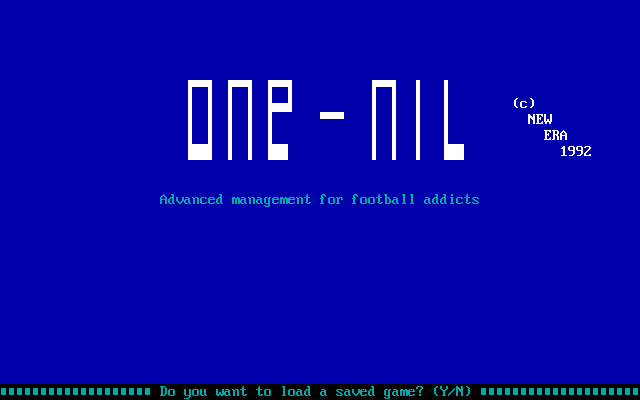 Title screen of One-Nil Soccer Manager
