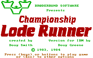 Title screen of Championship Lode Runner