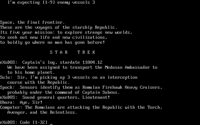 Title screen of Trek73