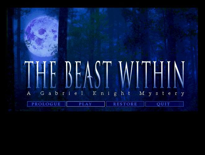 Title screen of The Beast Within: A Gabriel Knight Mystery