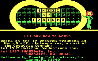Title screen of Wheel of Fortune: Junior Edition