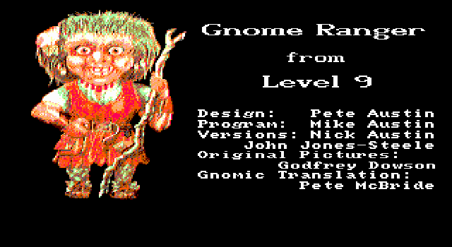 Title screen of Gnome Ranger