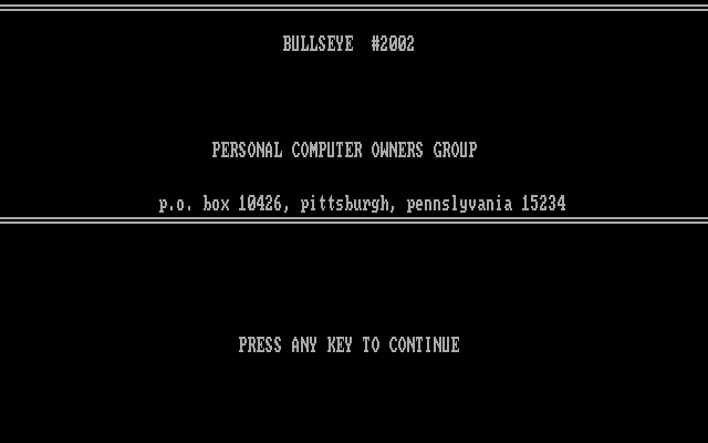 Title screen of Bullseye