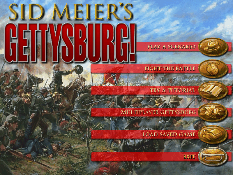Title screen of Sid Meier's Gettysburg!