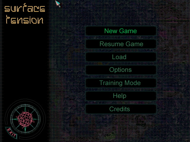 Title screen of Surface Tension