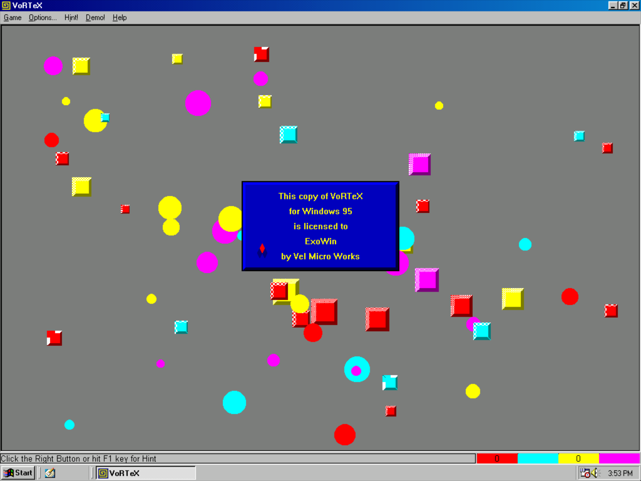 Title screen of VoRTeX