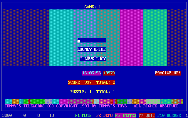 Gameplay of Tommy's Telewords