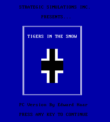 Title screen of The Battle of the Bulge: Tigers in the Snow