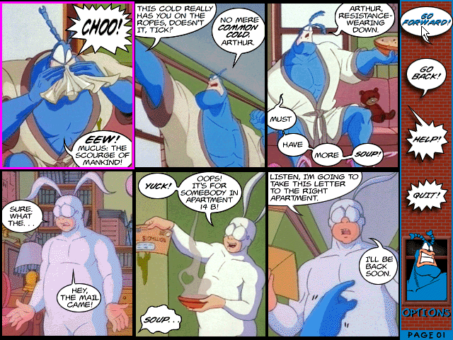 Gameplay of The Tick: The Tick vs. The Uncommon Cold